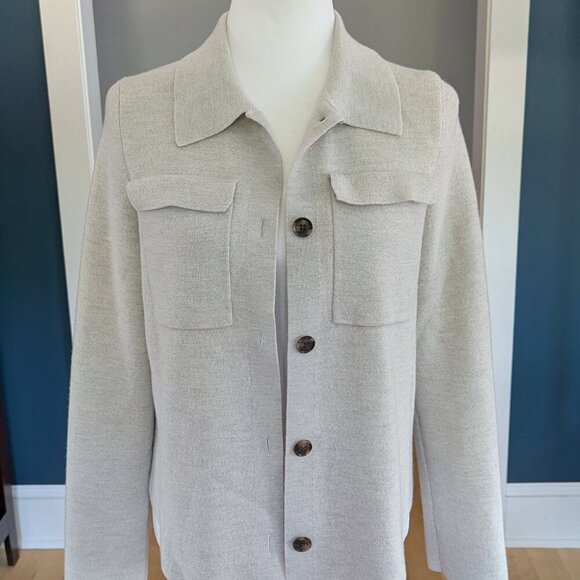 Banana Republic Merino Wool Women's Shacket Jacket Grey Size Small - Picture 4 of 12